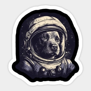 Black-white Style Dog Astronaut Sticker